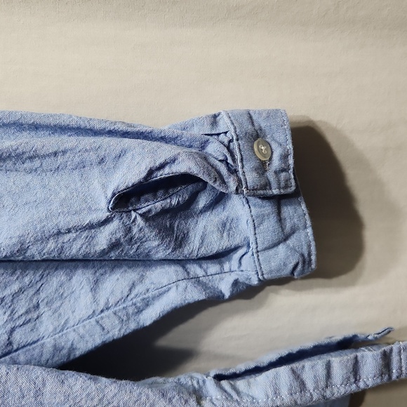 Ladies Denim Button-Down with Shimmery Shoe Detail - Picture 4 of 5